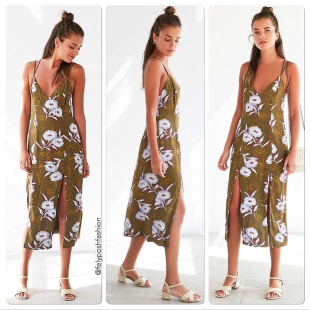 Floral green Gemini midi dress Hawaiian 2 - NWT!